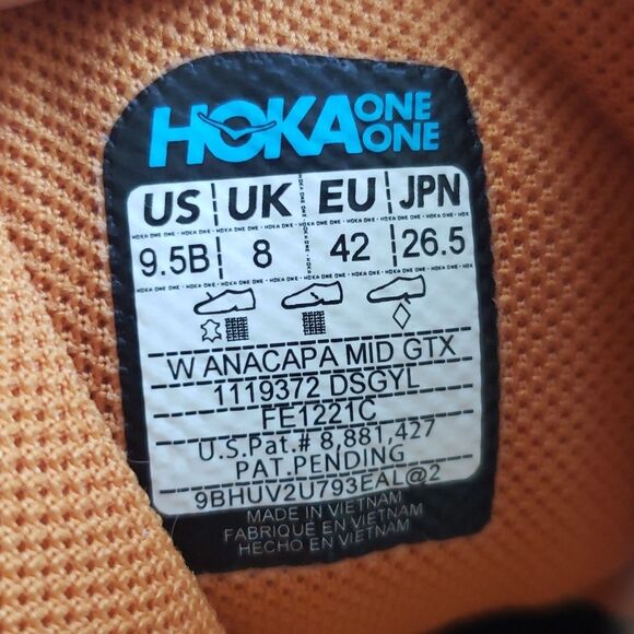 Hoka Womens Anacapan Waterproof Gortex Athletic Vibram Hiking Sneakers Size 9.5 - Picture 5 of 7